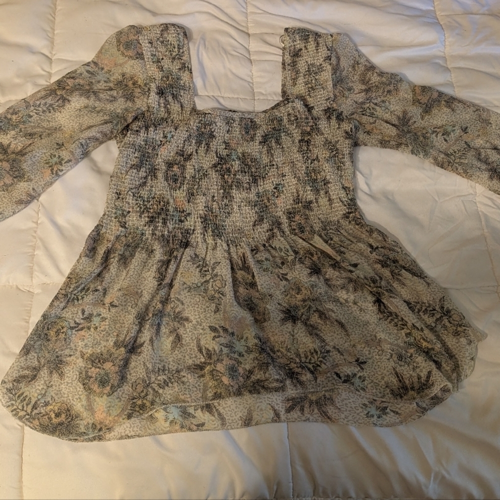 Floral Smocked Blouse